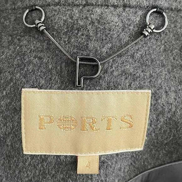 Ports Classic Double Breasted Wool & Cashmere Peacoat Charcoal Grey Sz 4 NWOT - Picture 8 of 12
